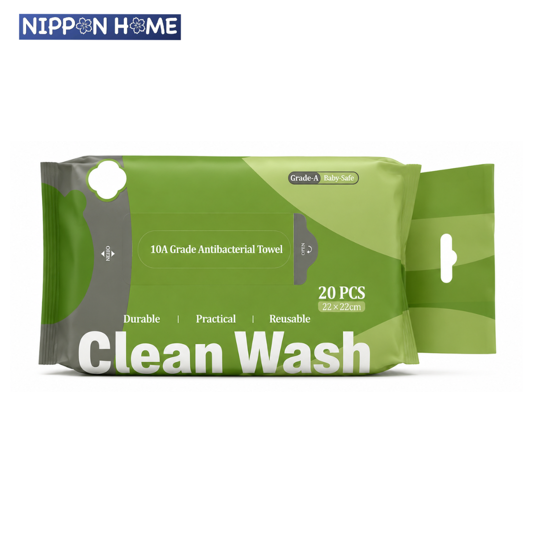 Nippon Home 20PCS 10A Grade Anti-Bacterial Towel 20x22CM Baby Safe Durable Practical Reusable Clean Wash