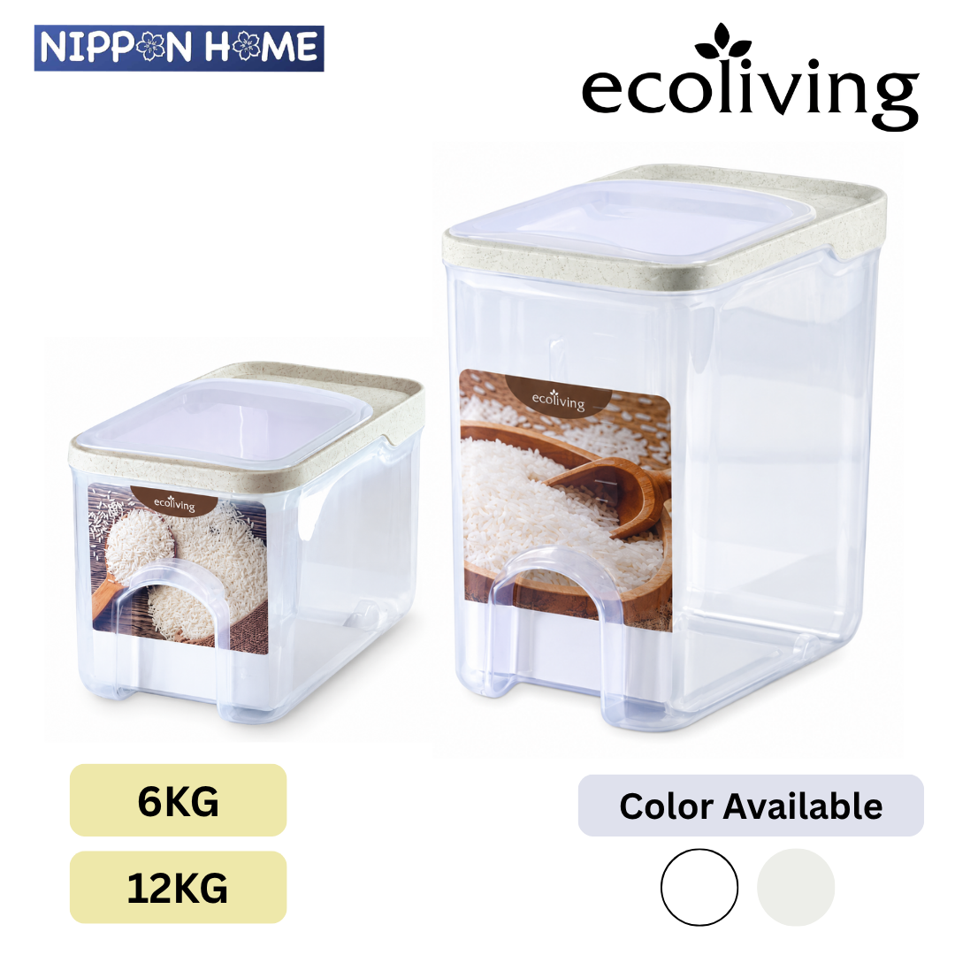 ECO LIVING 6/12KG Rice Storage Container Plastic Rice Bucket Food Storage Box