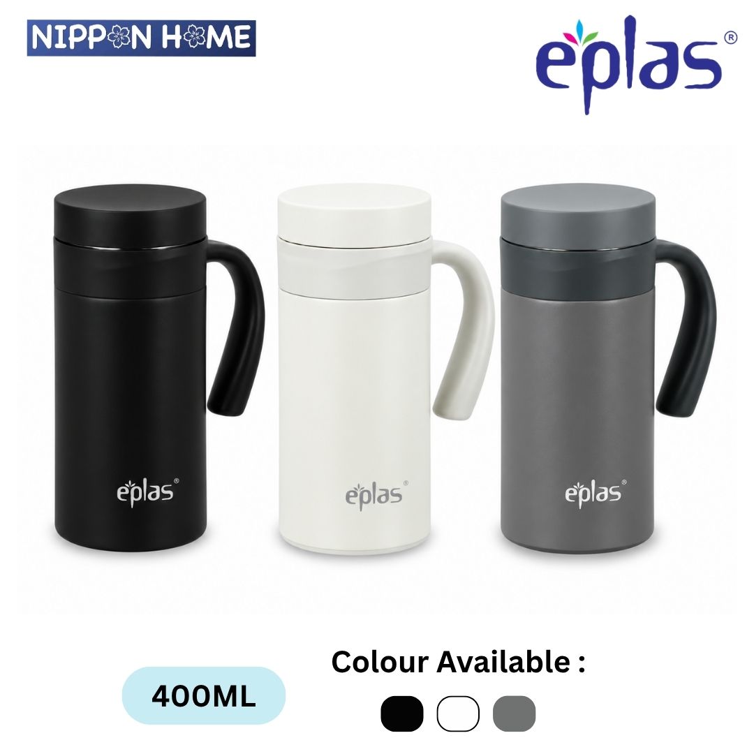 Nippon Home EPLAS 400ML Vacuum Mug With Handle Non-Slip Base Portable Thermal Travel Flask
